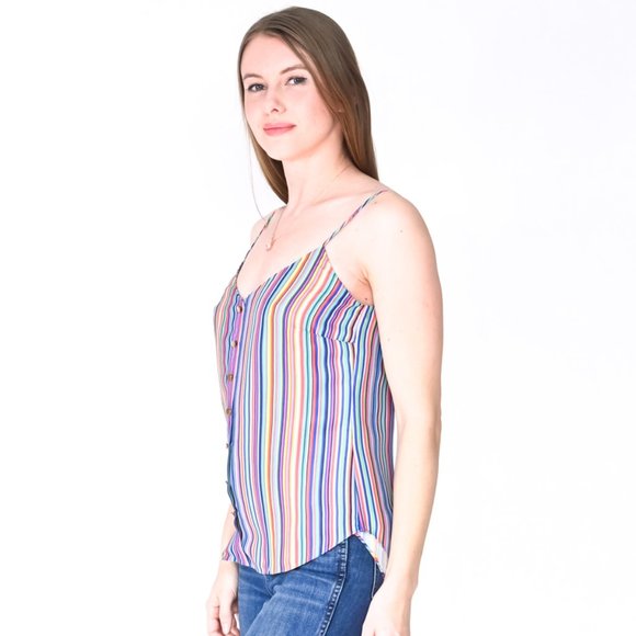 AMANDA UPRICHARD Gold Button Aiden Striped Cami - Picture 5 of 5